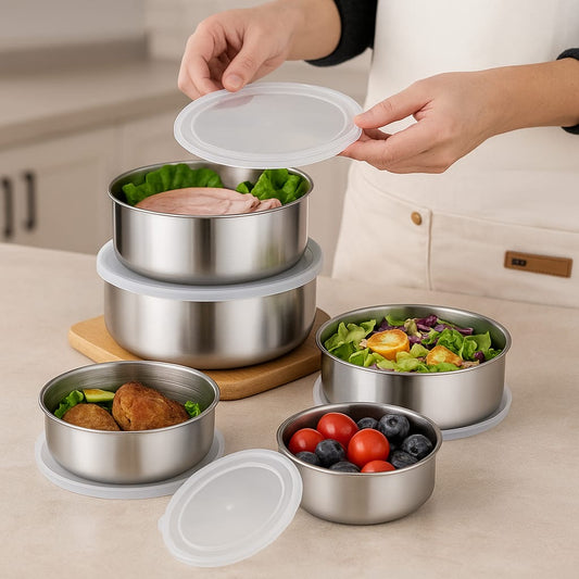 EcoSteel™ – Pack 5 Recipientes de Acero Inoxidable