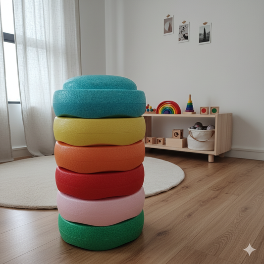 PlaySteps™ – Bloques de Equilibrio Multicolor (Tipo Stepping Stones)