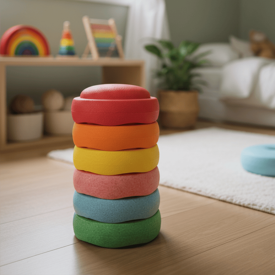 PlaySteps™ – Blocs d’Équilibre Multicolores (Type Stepping Stones)