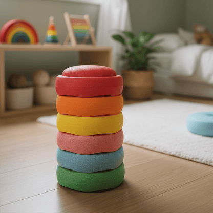 PlaySteps™ – Blocs d’Équilibre Multicolores (Type Stepping Stones)