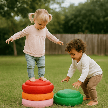 PlaySteps™ – Blocs d’Équilibre Multicolores (Type Stepping Stones)