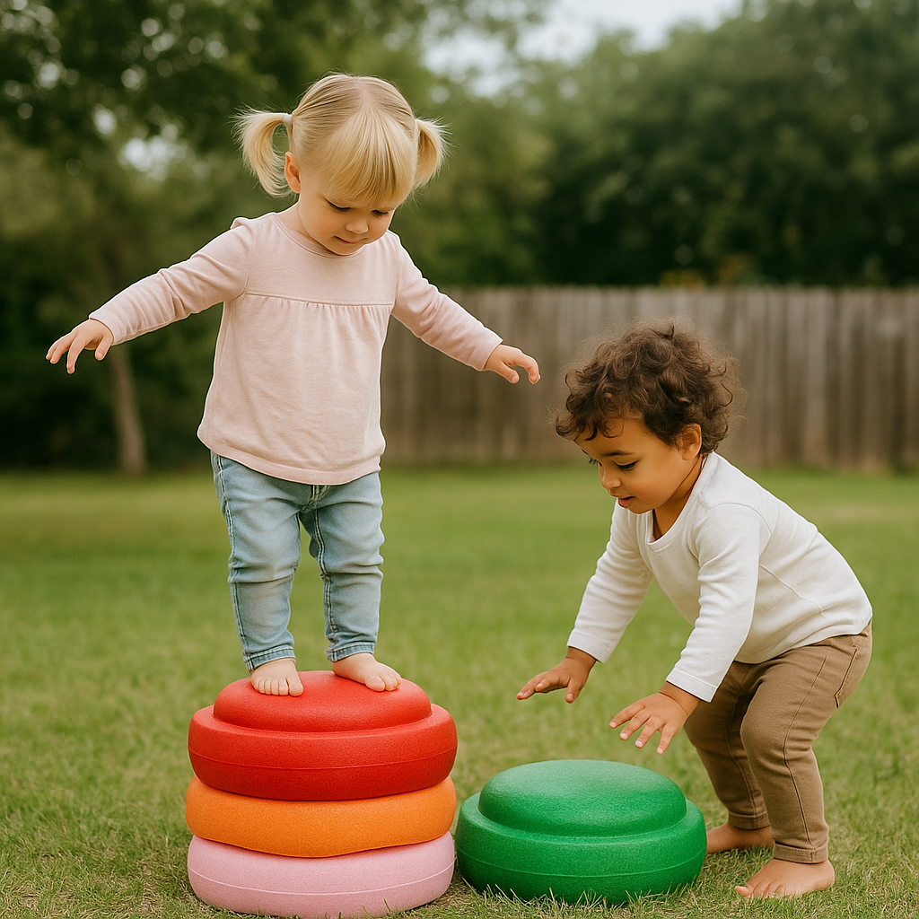 PlaySteps™ – Bloques de Equilibrio Multicolor (Tipo Stepping Stones)